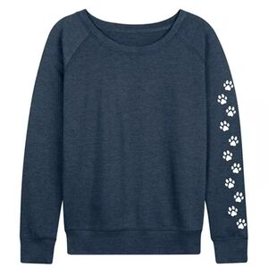 Plus Paw Prints Sleeve Slouchy Graphic Sweatshirt, 2xl, new